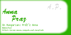 anna praz business card